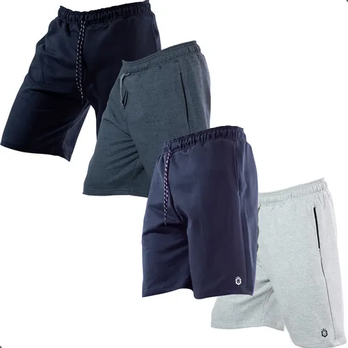 Kit 4 Bermuda Moletinho Masculina Algodão Casual Treino